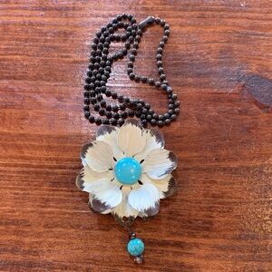 Vintage BOHO Metal Flower Necklace